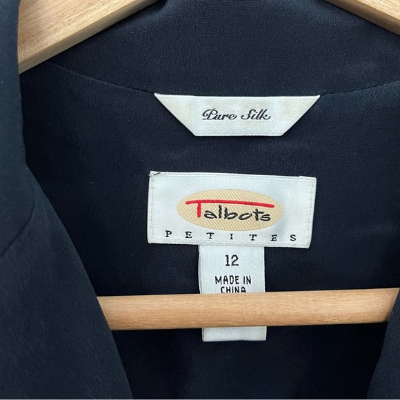 Gorgeous Navy Blue 💯 Silk Vintage Dress - Picture 4 of 7